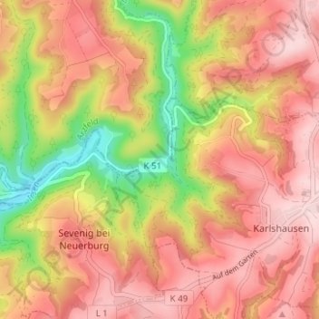 Falkenauel topographic map, elevation, terrain