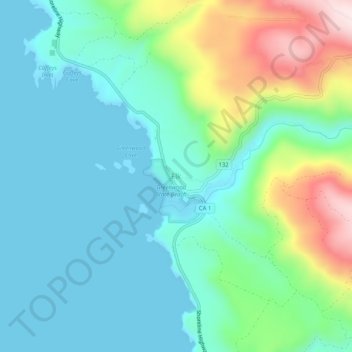 Elk topographic map, elevation, terrain