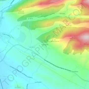 Voznuevo topographic map, elevation, terrain
