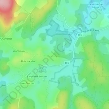 Le Carré Rouge topographic map, elevation, terrain