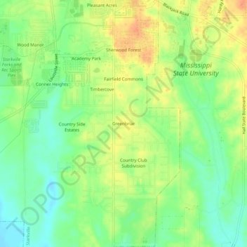 Greenbriar topographic map, elevation, terrain
