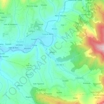 Valada topographic map, elevation, terrain