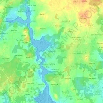 Kerorang topographic map, elevation, terrain