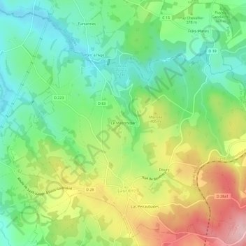 Le Mascroisier topographic map, elevation, terrain