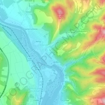 La Croix topographic map, elevation, terrain