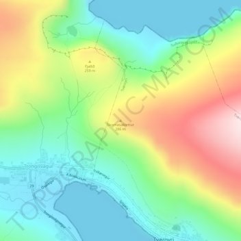 Skornasaklettur topographic map, elevation, terrain