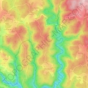 Espagne topographic map, elevation, terrain