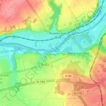 La Noué topographic map, elevation, terrain