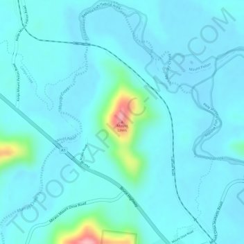 Mount Lewis topographic map, elevation, terrain