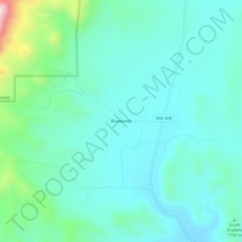 Bluewater topographic map, elevation, terrain