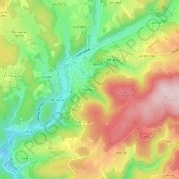 Les Rivaux topographic map, elevation, terrain