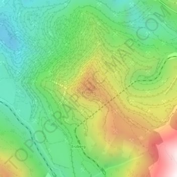 Erzberg topographic map, elevation, terrain