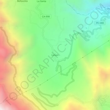Limon topographic map, elevation, terrain