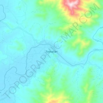 Tomatlán topographic map, elevation, terrain