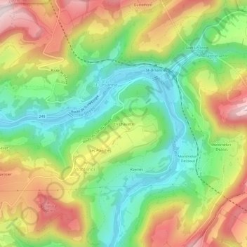 En Chavatte topographic map, elevation, terrain