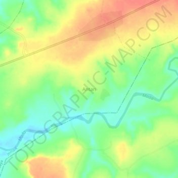 Antan topographic map, elevation, terrain