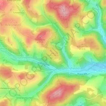 Rinkscheid topographic map, elevation, terrain