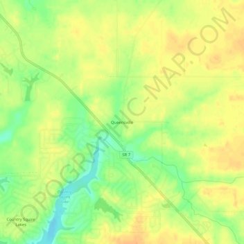 Queensville topographic map, elevation, terrain