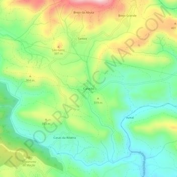 Caratão topographic map, elevation, terrain