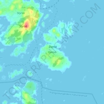 Donsö topographic map, elevation, terrain