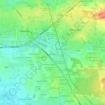 Le Val Blanc topographic map, elevation, terrain