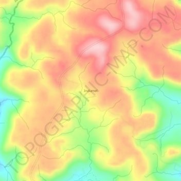 Indumel topographic map, elevation, terrain