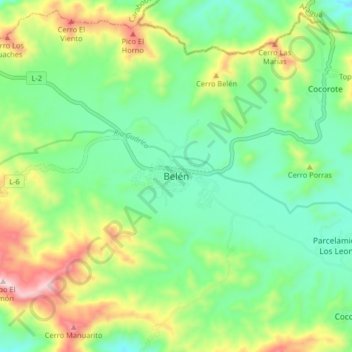Belén topographic map, elevation, terrain