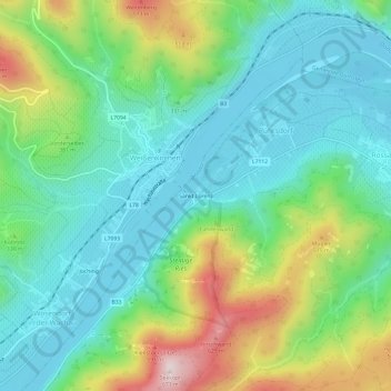 Sankt Lorenz topographic map, elevation, terrain