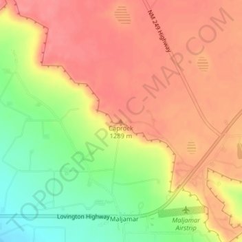 Caprock topographic map, elevation, terrain