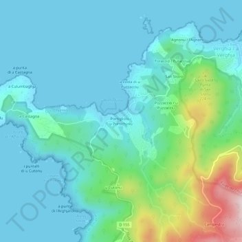 Portigliolo topographic map, elevation, terrain