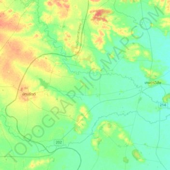 Phon Sung topographic map, elevation, terrain
