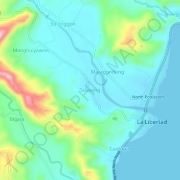 Talayong topographic map, elevation, terrain