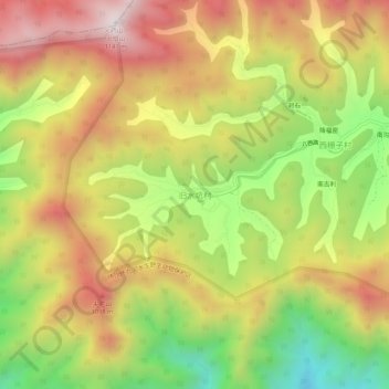 旧水坑村 topographic map, elevation, terrain