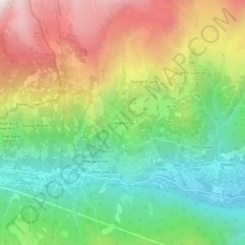 Ciampanesio topographic map, elevation, terrain