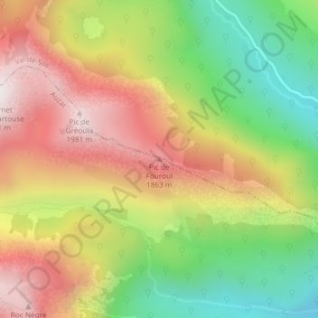 Pic de Fouroul topographic map, elevation, terrain