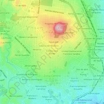 Colonia José Cardel topographic map, elevation, terrain