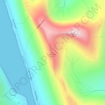 Tunnafjall topographic map, elevation, terrain