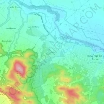 Escoto topographic map, elevation, terrain
