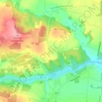 Tovstrup topographic map, elevation, terrain