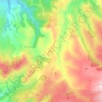 Kovil topographic map, elevation, terrain