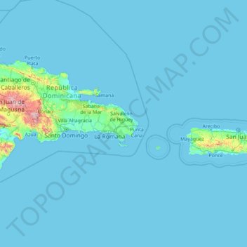 La Altagracia topographic map, elevation, terrain