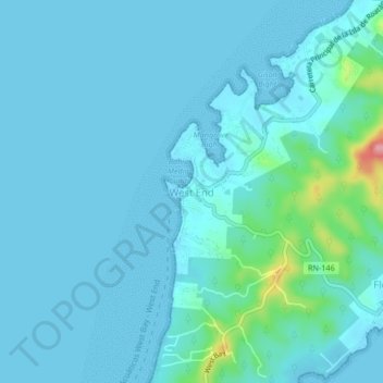 West End topographic map, elevation, terrain