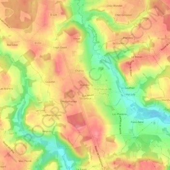 Morillon topographic map, elevation, terrain