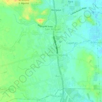 San Francisco topographic map, elevation, terrain