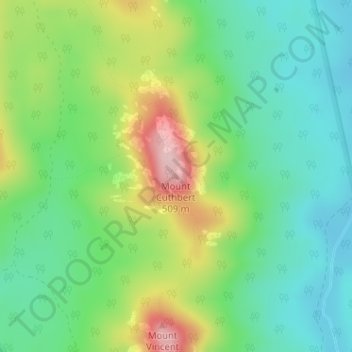 Mount Cuthbert topographic map, elevation, terrain