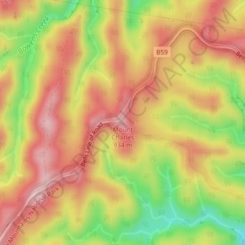 Mount Charles topographic map, elevation, terrain