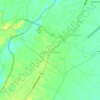 Taghangin topographic map, elevation, terrain