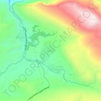 Shkmeri topographic map, elevation, terrain
