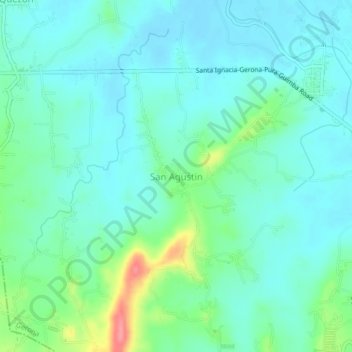 San Agustin topographic map, elevation, terrain