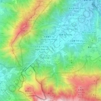 寨乪 topographic map, elevation, terrain